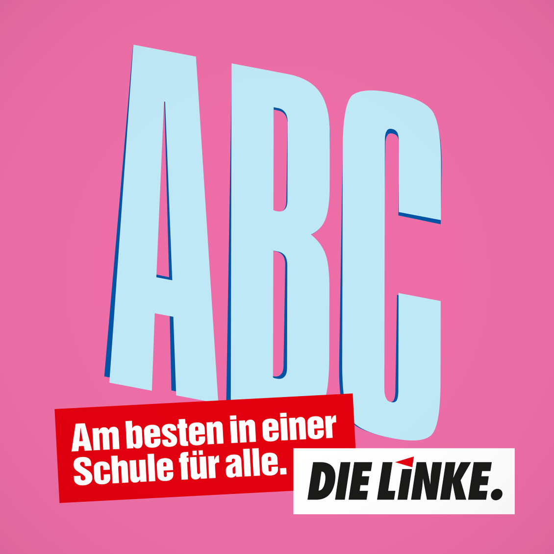 Sharepic zum Thema Schule: Am besten in einer Schule für alle.