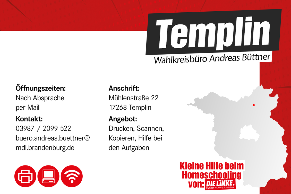 Kontaktdaten Wahlkreisbüro Andreas Büttner MdL in Templin
