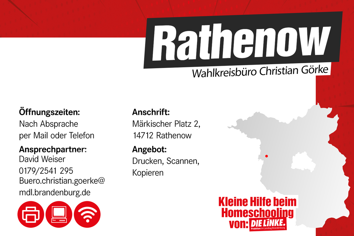 Kontaktdaten Wahlkreisbüro Christian Görke MdL in Rathenow