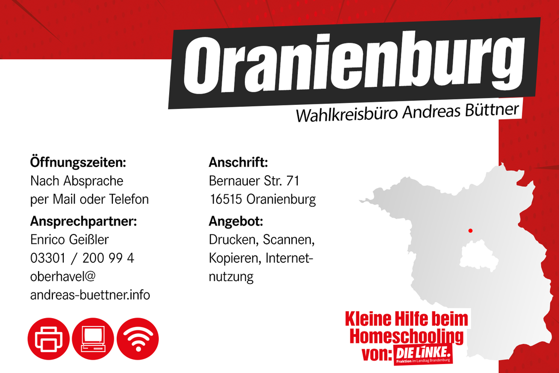 Kontaktdaten Wahlkreisbüro Andreas Büttner MdL in Oranienburg