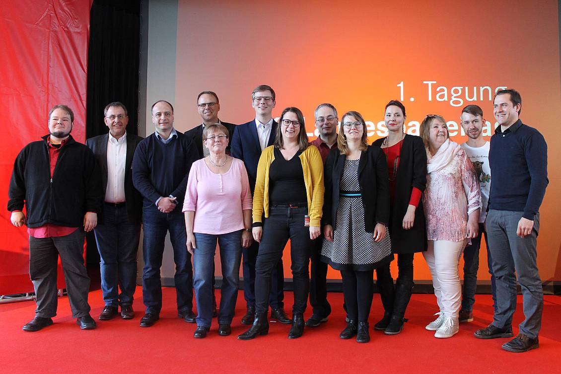 Gruppenbild des Landesvorstands der LINKEN Brandenburg